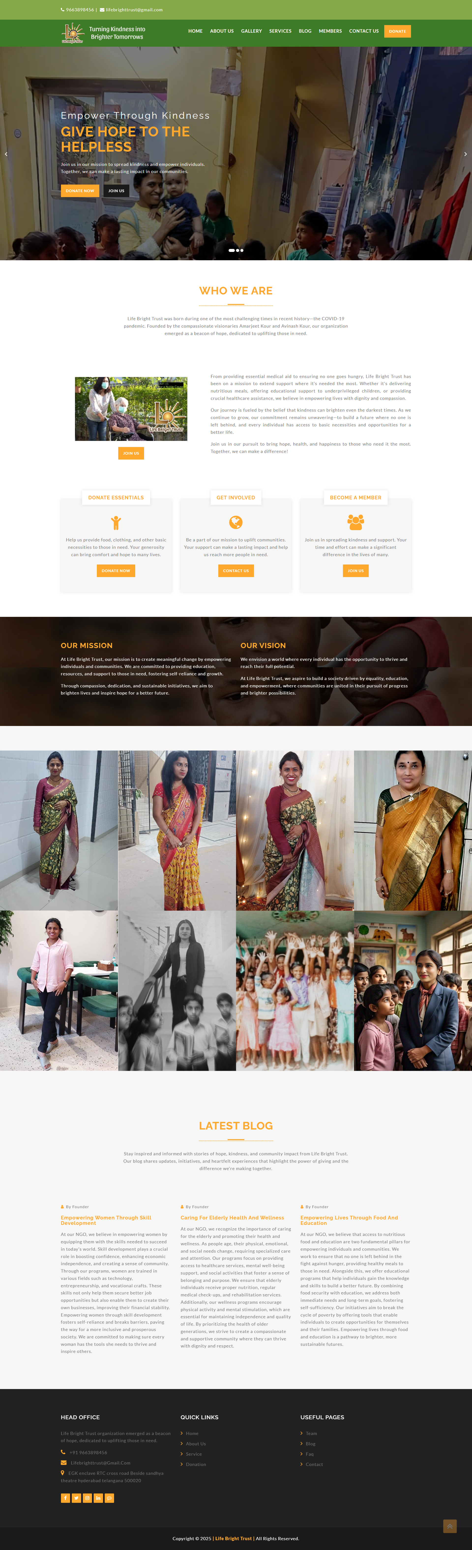 Life Bright Trust NGO website designed by CodebySJ