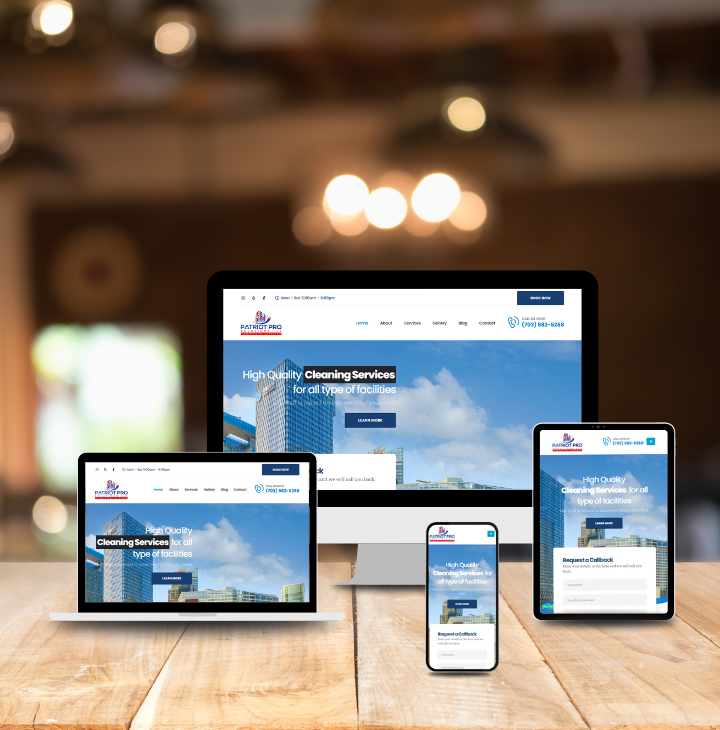 Patriot Pro Solutions Cleaning Service Website by CodebySJ